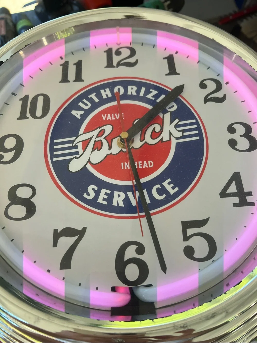 Vintage style Buick Service neon color changing light clock